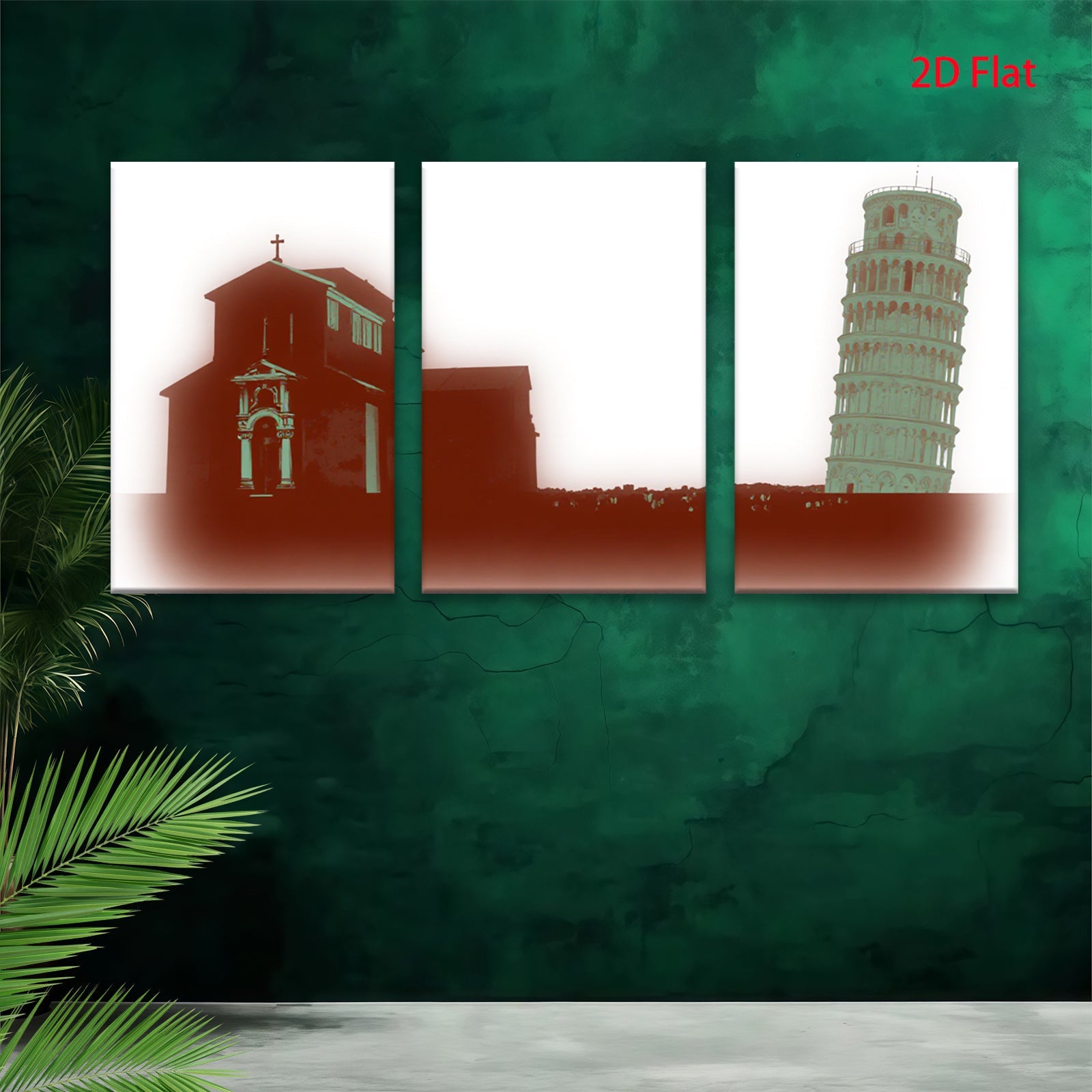 2D flat 1pc Tuscany Italy Leaning Tower scenic wall art canvas prints for living room bedroom home decor farmhouse style modern minimalist gallery wrapped