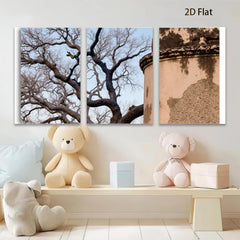 2D flat 1pc Twisted Oak Branch Rustic Tower Farmhouse Wall Decor Living Room Bedroom Gallery Wrapped Canvas Print Modern Art Coastal Style