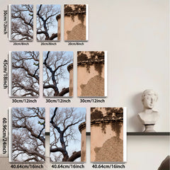 2D flat 1pc Twisted Oak Branch Rustic Tower Farmhouse Wall Decor Living Room Bedroom Gallery Wrapped Canvas Print Modern Art Coastal Style