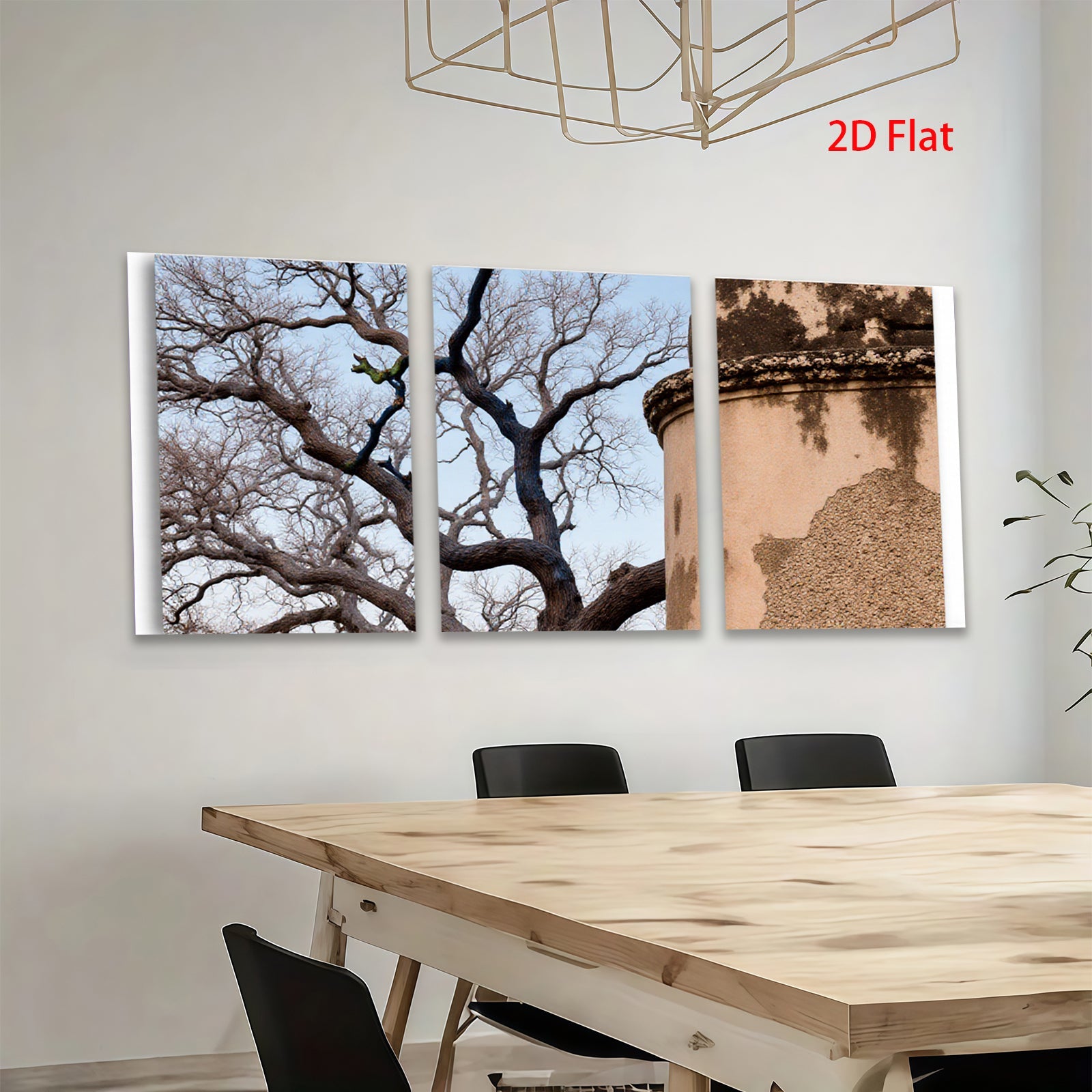 2D flat 1pc Twisted Oak Branch Rustic Tower Farmhouse Wall Decor Living Room Bedroom Gallery Wrapped Canvas Print Modern Art Coastal Style