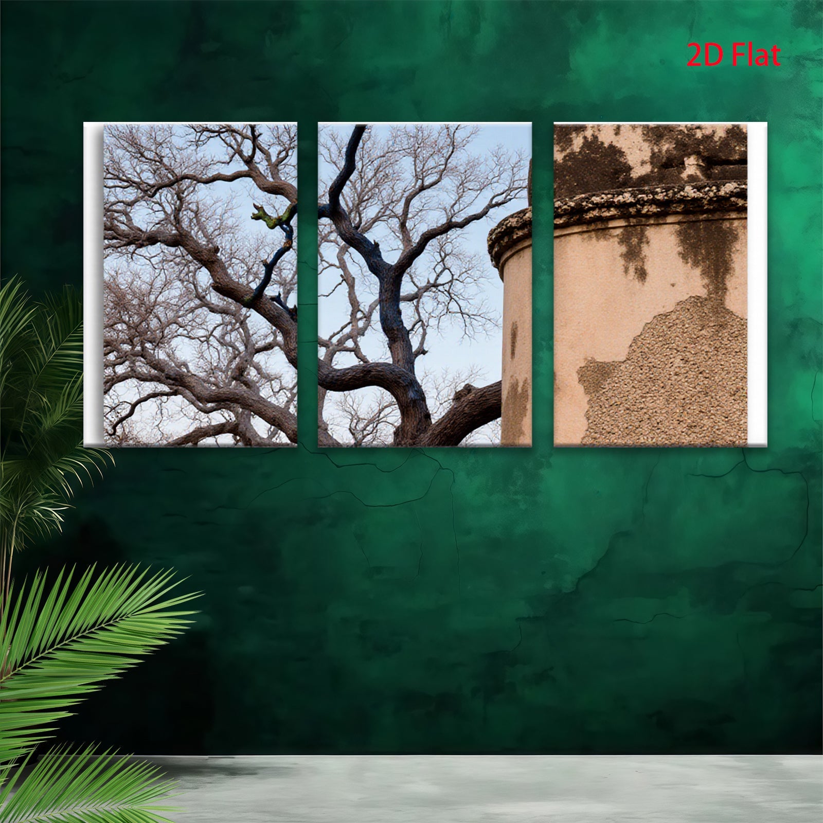 2D flat 1pc Twisted Oak Branch Rustic Tower Farmhouse Wall Decor Living Room Bedroom Gallery Wrapped Canvas Print Modern Art Coastal Style
