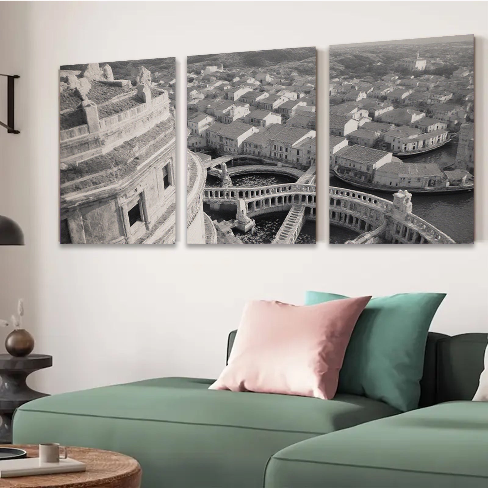 2D flat 1pc Venetian Canals Historic Cityscape Wall Art Living Room Bedroom Decor Gallery Wrapped Canvas Prints Coastal Style Farmhouse Accent Piece Modern Minimalist Artwork