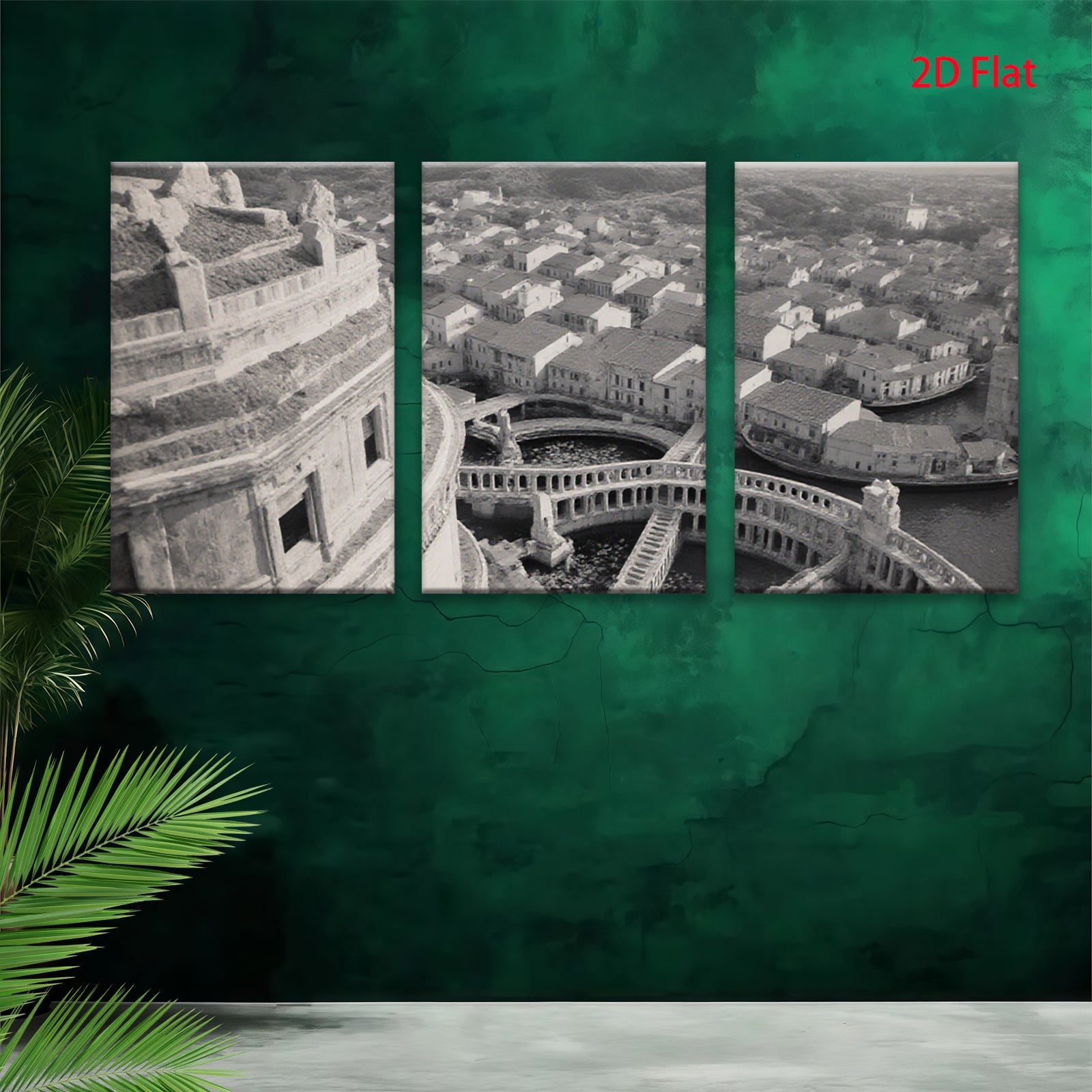 2D flat 1pc Venetian Canals Historic Cityscape Wall Art Living Room Bedroom Decor Gallery Wrapped Canvas Prints Coastal Style Farmhouse Accent Piece Modern Minimalist Artwork