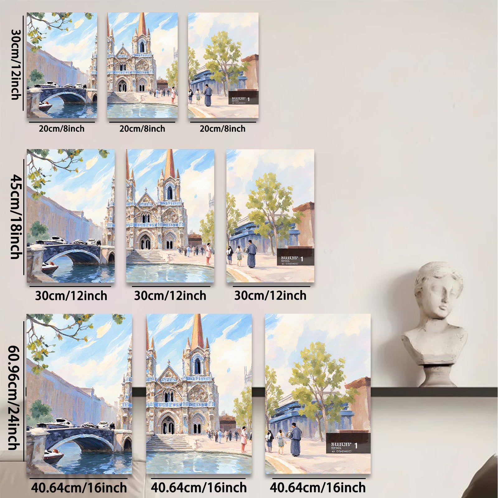 2D flat 1pc Venice Canal Scene Italy Architecture Wall Art Modern Home Decor Living Room Bedroom Canvas Prints Farmhouse Style Rustic Chic Gallery Wrapped