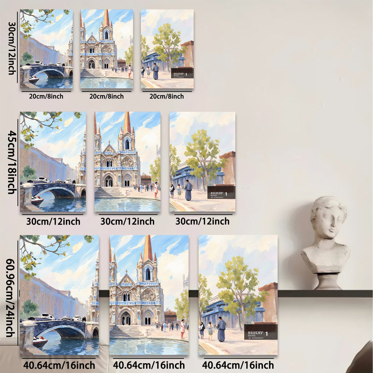 2D flat 1pc Venice Canal Scene Italy Architecture Wall Art Modern Home Decor Living Room Bedroom Canvas Prints Farmhouse Style Rustic Chic Gallery Wrapped