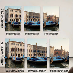 2D flat 1pc Venice Gondolas Canal Views Romantic Cityscape Wall Decor Living Room Bedroom Home Office Art Prints Canvas Pictures Modern Farmhouse Gallery Wrapped