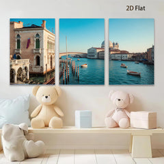 2D flat 1pc Venice Grand Canal Italy cityscape wall art for living room bedroom home decor modern farmhouse style gallery wrapped canvas prints