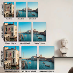 2D flat 1pc Venice Grand Canal Italy cityscape wall art for living room bedroom home decor modern farmhouse style gallery wrapped canvas prints