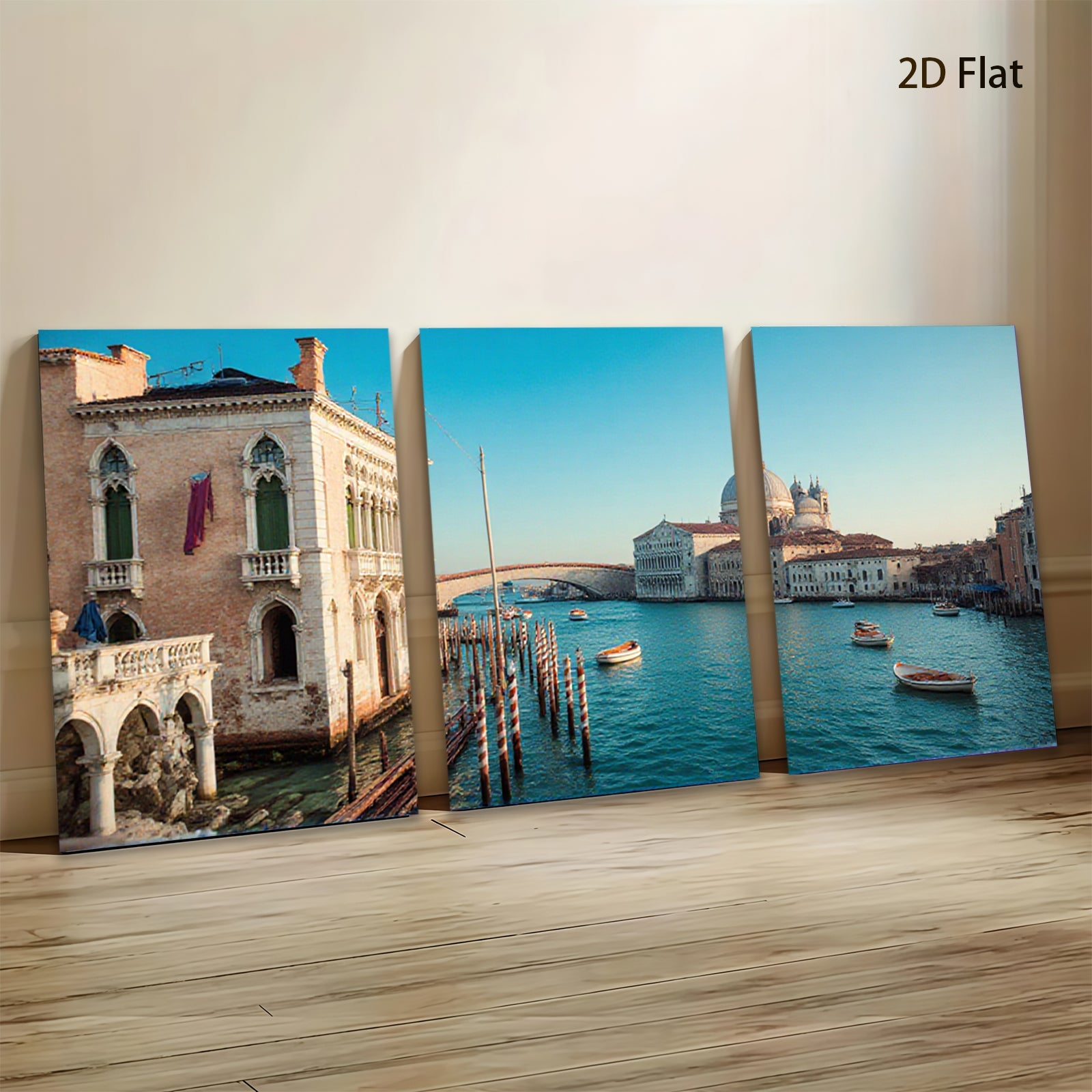 2D flat 1pc Venice Grand Canal Italy cityscape wall art for living room bedroom home decor modern farmhouse style gallery wrapped canvas prints
