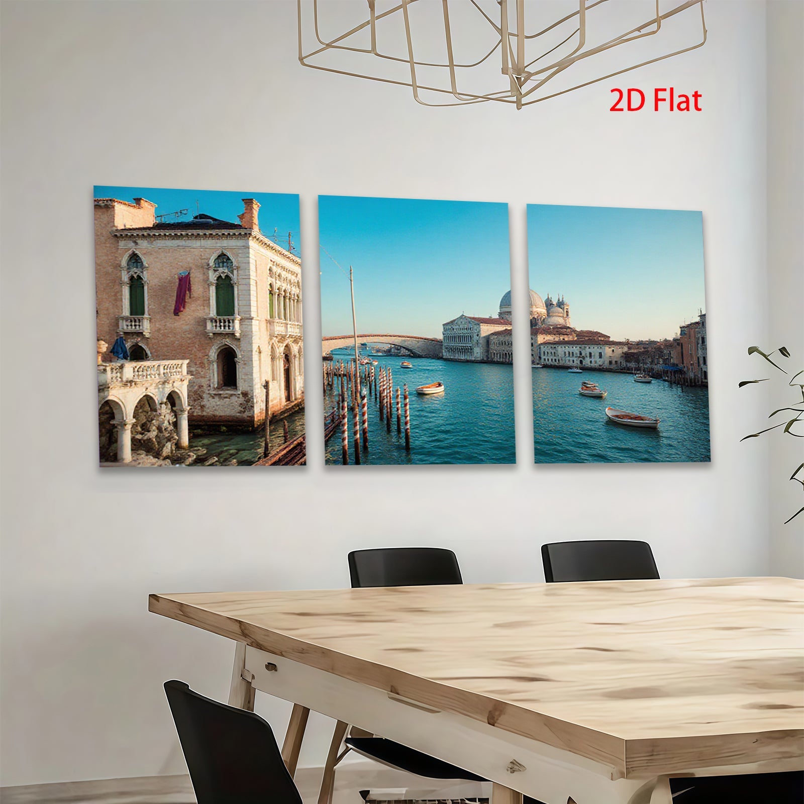 2D flat 1pc Venice Grand Canal Italy cityscape wall art for living room bedroom home decor modern farmhouse style gallery wrapped canvas prints