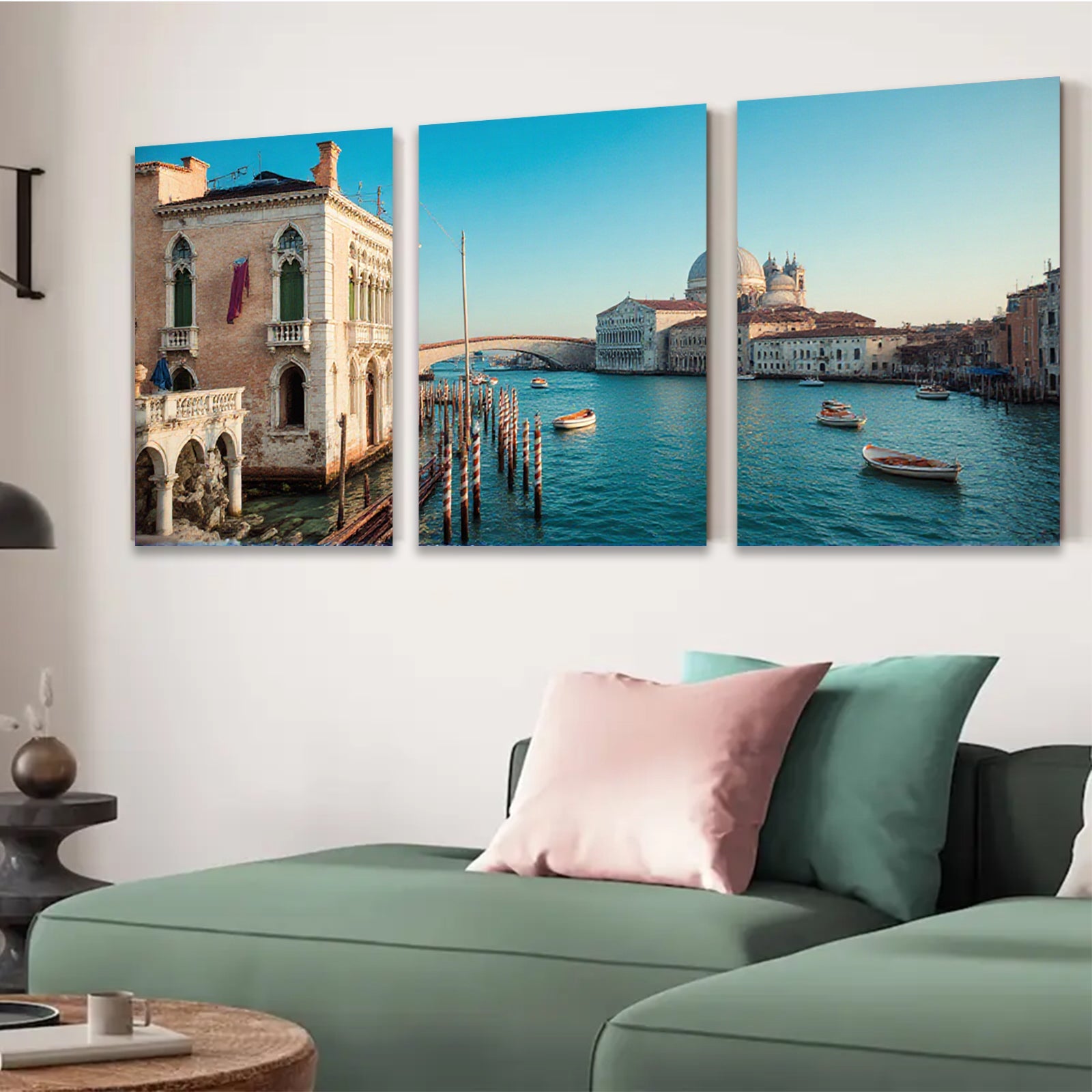 2D flat 1pc Venice Grand Canal Italy cityscape wall art for living room bedroom home decor modern farmhouse style gallery wrapped canvas prints