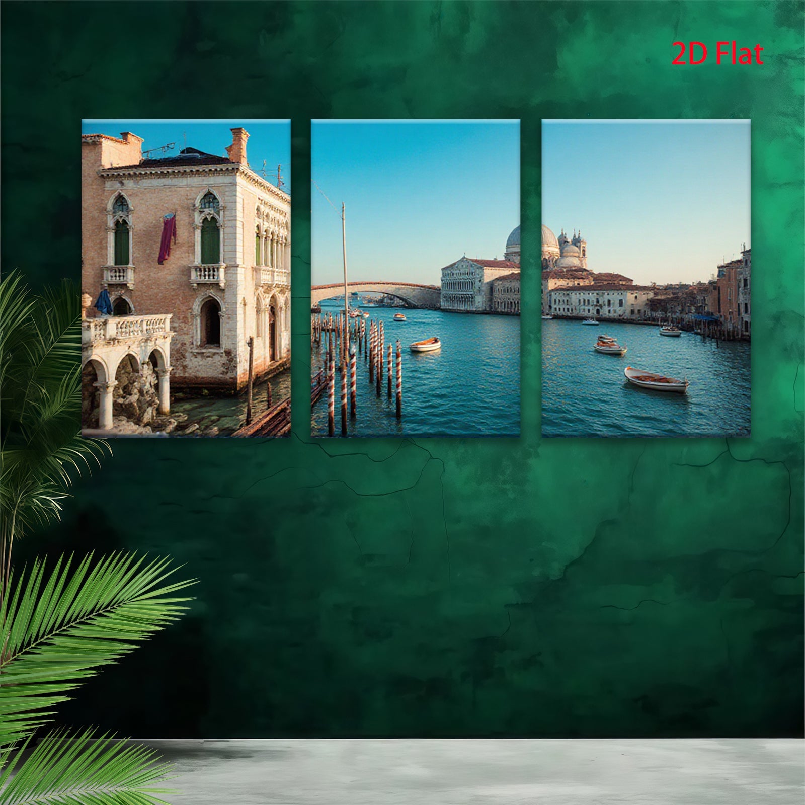 2D flat 1pc Venice Grand Canal Italy cityscape wall art for living room bedroom home decor modern farmhouse style gallery wrapped canvas prints