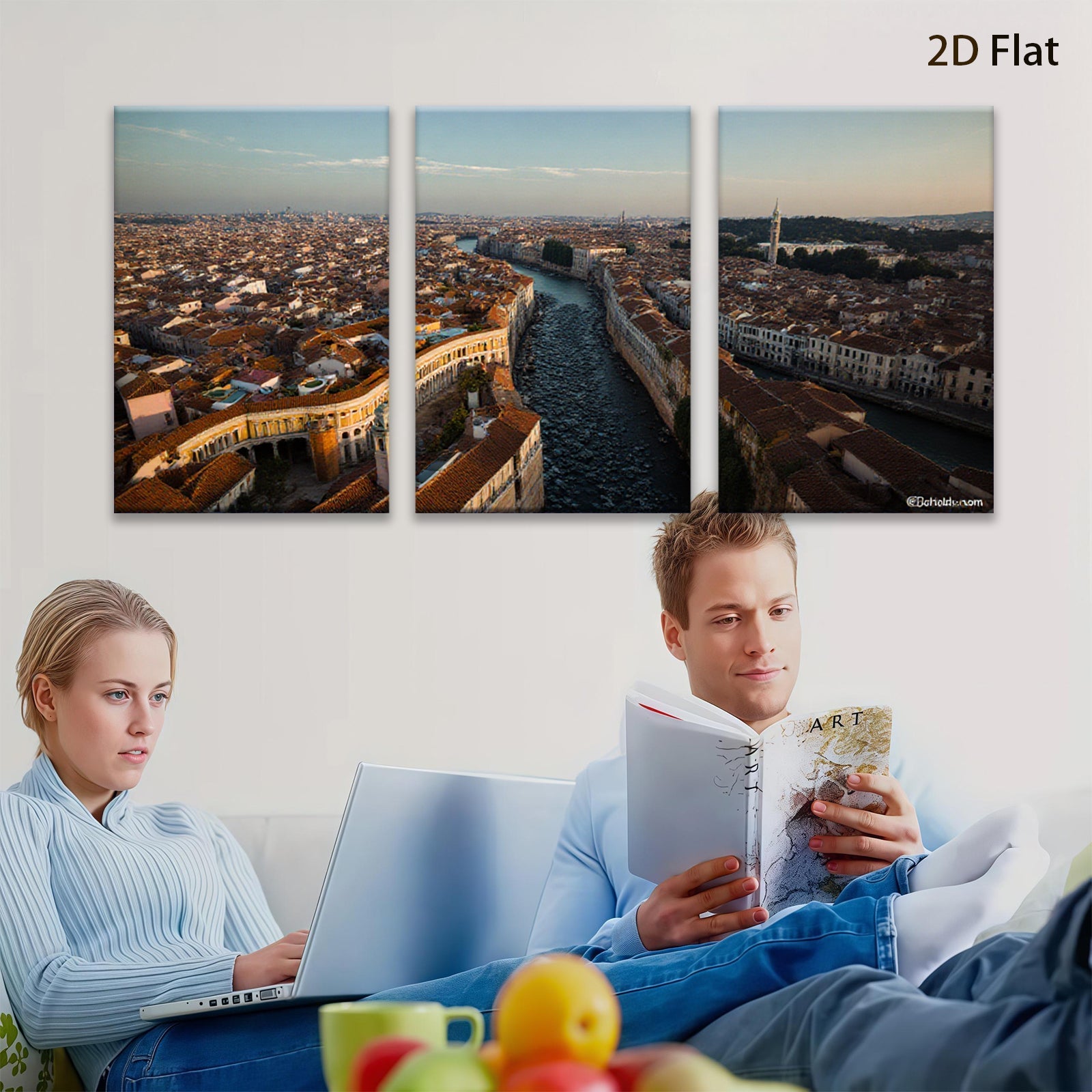 2D flat 1pc Venice Grand Canal cityscape wall art for living room bedroom home decor farmhouse style modern aesthetic gallery wrapped canvas prints