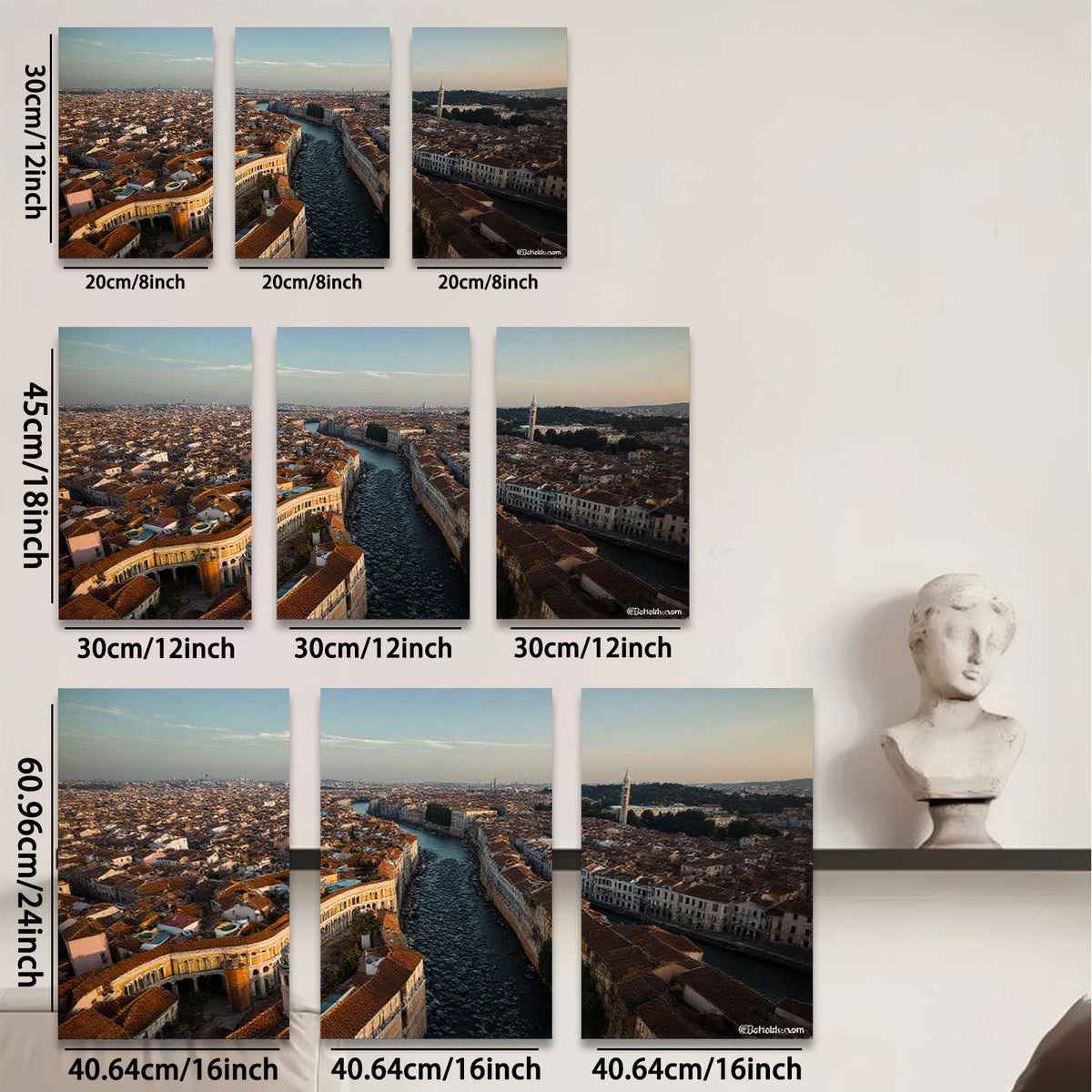2D flat 1pc Venice Grand Canal cityscape wall art for living room bedroom home decor farmhouse style modern aesthetic gallery wrapped canvas prints