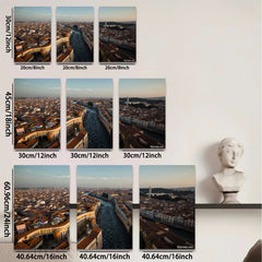 2D flat 1pc Venice Grand Canal cityscape wall art for living room bedroom home decor farmhouse style modern aesthetic gallery wrapped canvas prints
