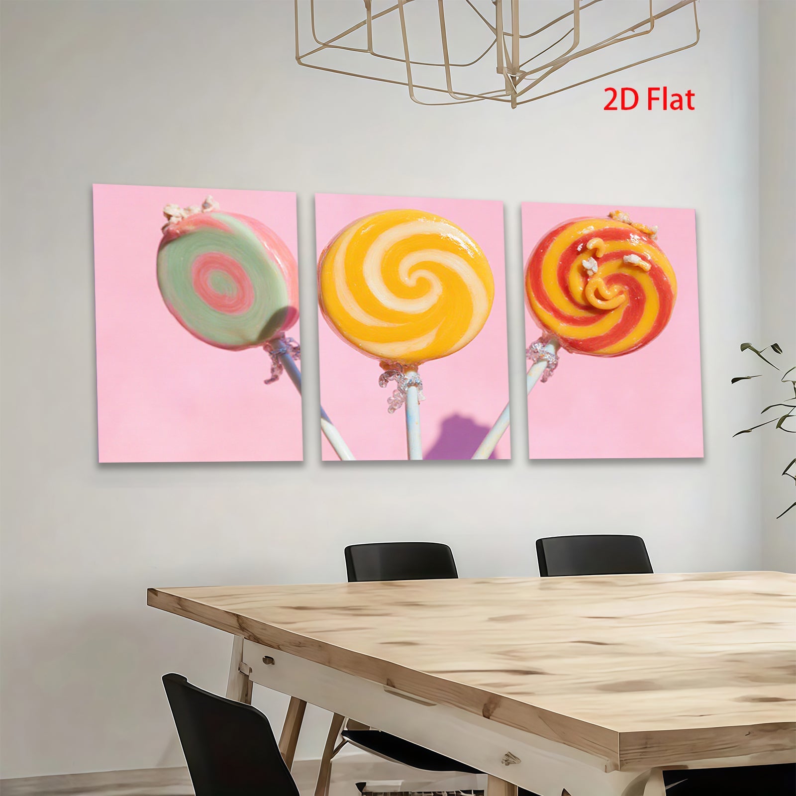 2D flat 1pc Vibrant Candy Swirls Retro Kitchen Wall Art Dining Room Decor Gallery Wrapped Canvas Prints for Living Room Bedroom Modern Farmhouse Style