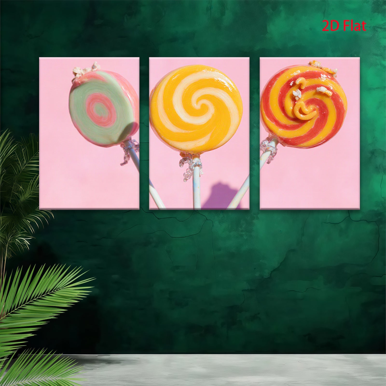 2D flat 1pc Vibrant Candy Swirls Retro Kitchen Wall Art Dining Room Decor Gallery Wrapped Canvas Prints for Living Room Bedroom Modern Farmhouse Style