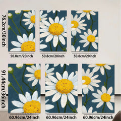 2D flat 1pc Vibrant Daisy Field Botanical Wall Art Decor for Living Room Bedroom Modern Farmhouse Style Gallery Wrapped Canvas Prints Ready to Hang