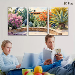 2D flat 1pc Vibrant Desert Bloom Garden Pathway Southwestern Style Living Room Bedroom Decor Wall Art Prints Canvas
