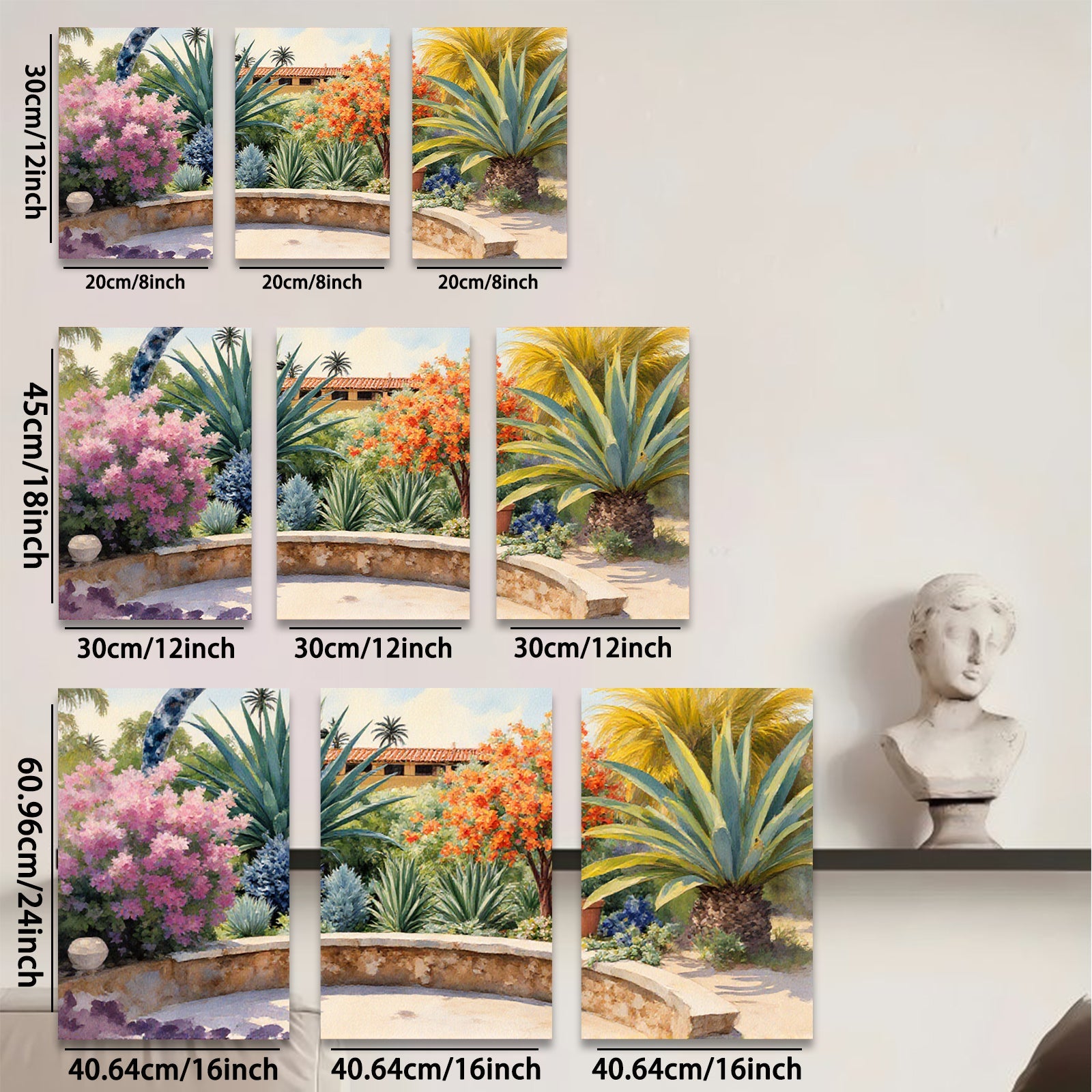 2D flat 1pc Vibrant Desert Bloom Garden Pathway Southwestern Style Living Room Bedroom Decor Wall Art Prints Canvas