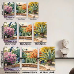 2D flat 1pc Vibrant Desert Bloom Garden Pathway Southwestern Style Living Room Bedroom Decor Wall Art Prints Canvas