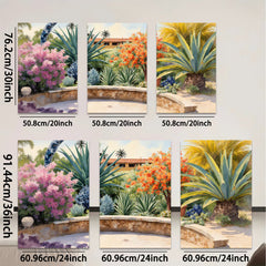 2D flat 1pc Vibrant Desert Bloom Garden Pathway Southwestern Style Living Room Bedroom Decor Wall Art Prints Canvas