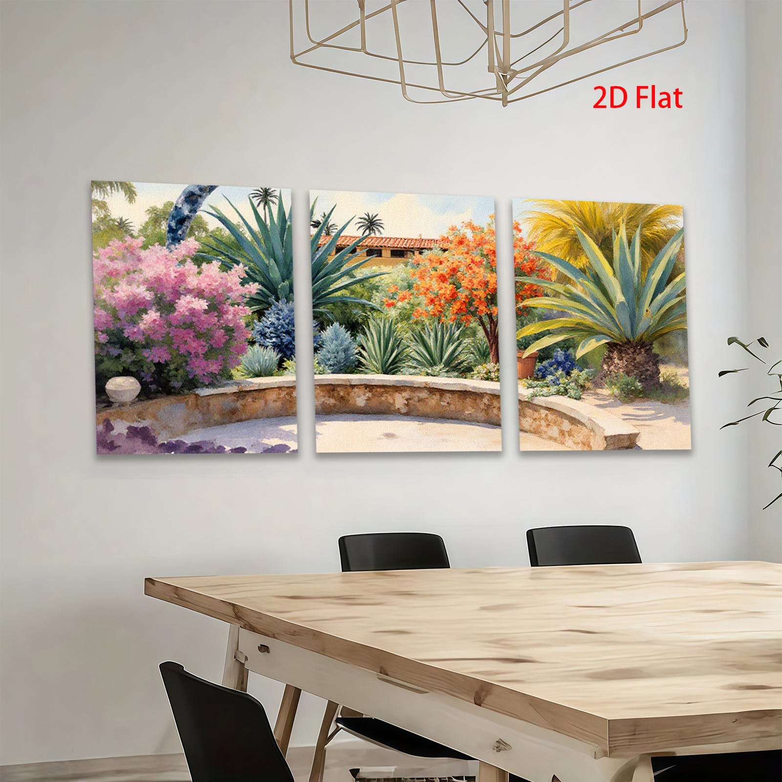 2D flat 1pc Vibrant Desert Bloom Garden Pathway Southwestern Style Living Room Bedroom Decor Wall Art Prints Canvas