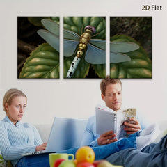 2D flat 1pc Vibrant Dragonfly on Lush Green Leaf Botanical Wall Art Living Room Bedroom Decor Gallery Wrapped Canvas Prints Modern Farmhouse Style Trending Now