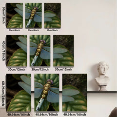 2D flat 1pc Vibrant Dragonfly on Lush Green Leaf Botanical Wall Art Living Room Bedroom Decor Gallery Wrapped Canvas Prints Modern Farmhouse Style Trending Now