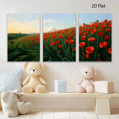 2D flat 1pc Vibrant Floral Landscape Mountain View Wall Art Decor for Living Room Bedroom Modern Farmhouse Rustic Style Canvas Prints Home Decorations