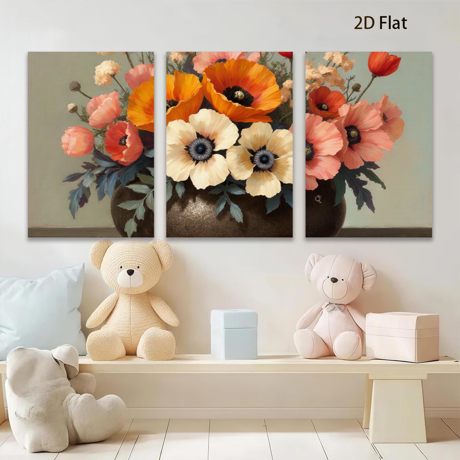 2D flat 1pc Vibrant Floral Still Life Bouquet Farmhouse Wall Decor Living Room Bedroom Art Prints Canvas Paintings Modern Home D��cor