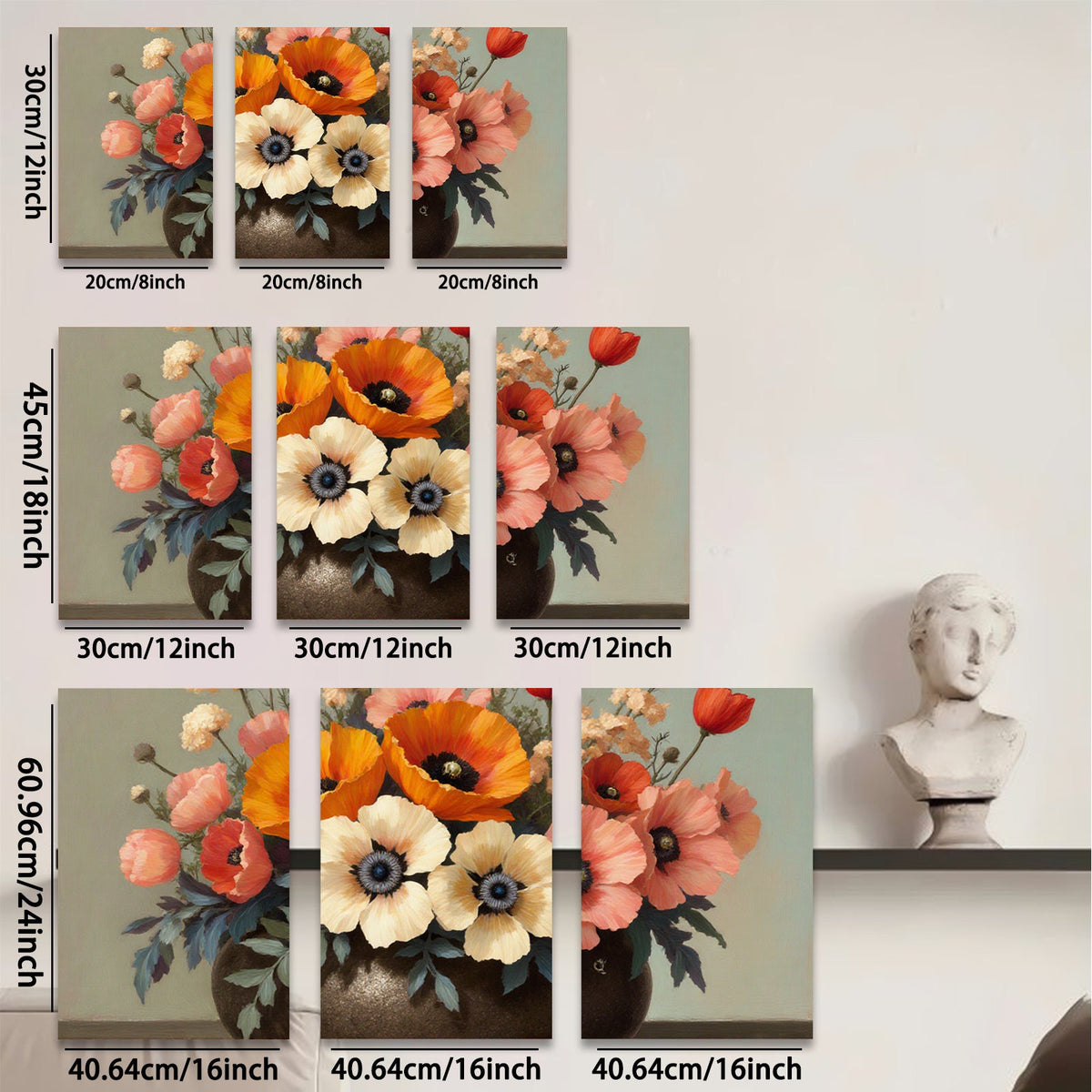 2D flat 1pc Vibrant Floral Still Life Bouquet Farmhouse Wall Decor Living Room Bedroom Art Prints Canvas Paintings Modern Home D��cor