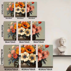 2D flat 1pc Vibrant Floral Still Life Bouquet Farmhouse Wall Decor Living Room Bedroom Art Prints Canvas Paintings Modern Home D��cor