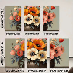 2D flat 1pc Vibrant Floral Still Life Bouquet Farmhouse Wall Decor Living Room Bedroom Art Prints Canvas Paintings Modern Home D��cor
