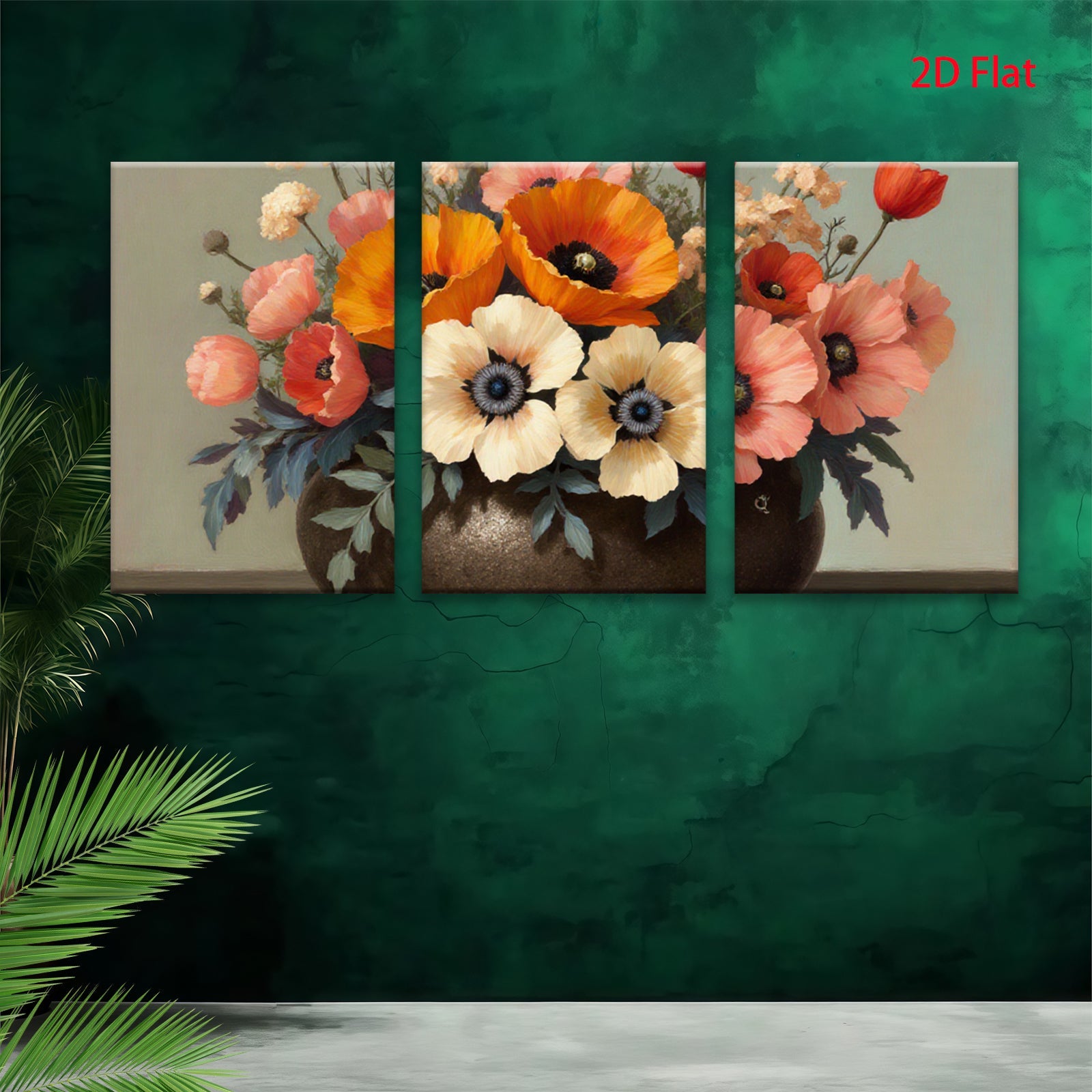 2D flat 1pc Vibrant Floral Still Life Bouquet Farmhouse Wall Decor Living Room Bedroom Art Prints Canvas Paintings Modern Home D��cor