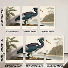 2D flat 1pc Vibrant Great Blue Heron Bird Portrait Wall Art Decor Living Room Bedroom Home Office Canvas Prints Modern Farmhouse Style