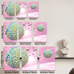 2D flat 1pc Vibrant Microscopic Cells Floating Abstract Wall Art Decor for Living Room Bedroom Modern Farmhouse Gallery Wrapped Canvas Prints
