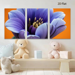 2D flat 1pc Vibrant Purple Crocus Bloom Floral Wall Art Living Room Bedroom Decor Modern Farmhouse Style Canvas Prints for Home Gallery Wrapped Tealightful