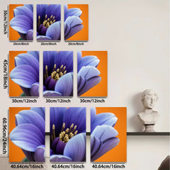 2D flat 1pc Vibrant Purple Crocus Bloom Floral Wall Art Living Room Bedroom Decor Modern Farmhouse Style Canvas Prints for Home Gallery Wrapped Tealightful