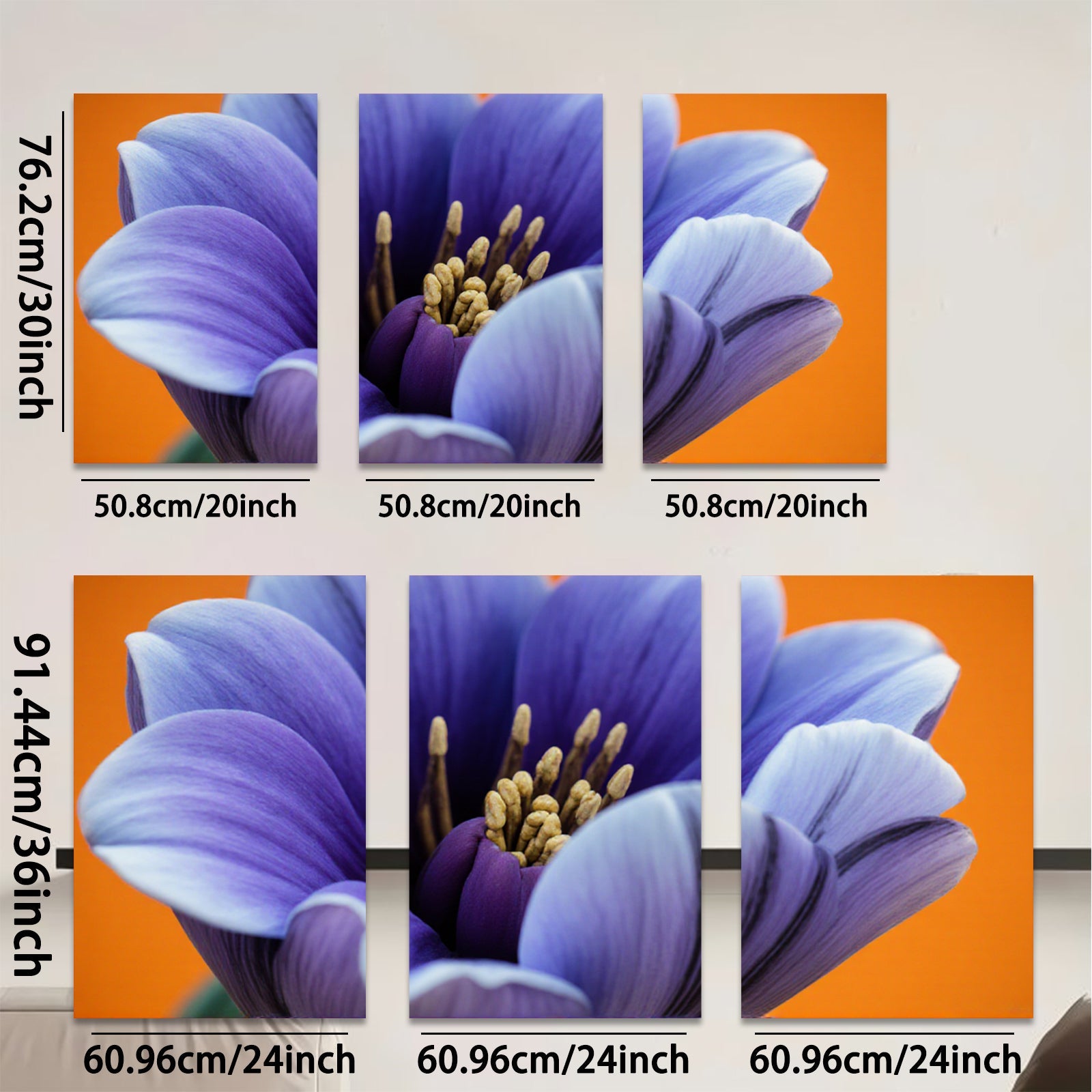 2D flat 1pc Vibrant Purple Crocus Bloom Floral Wall Art Living Room Bedroom Decor Modern Farmhouse Style Canvas Prints for Home Gallery Wrapped Tealightful