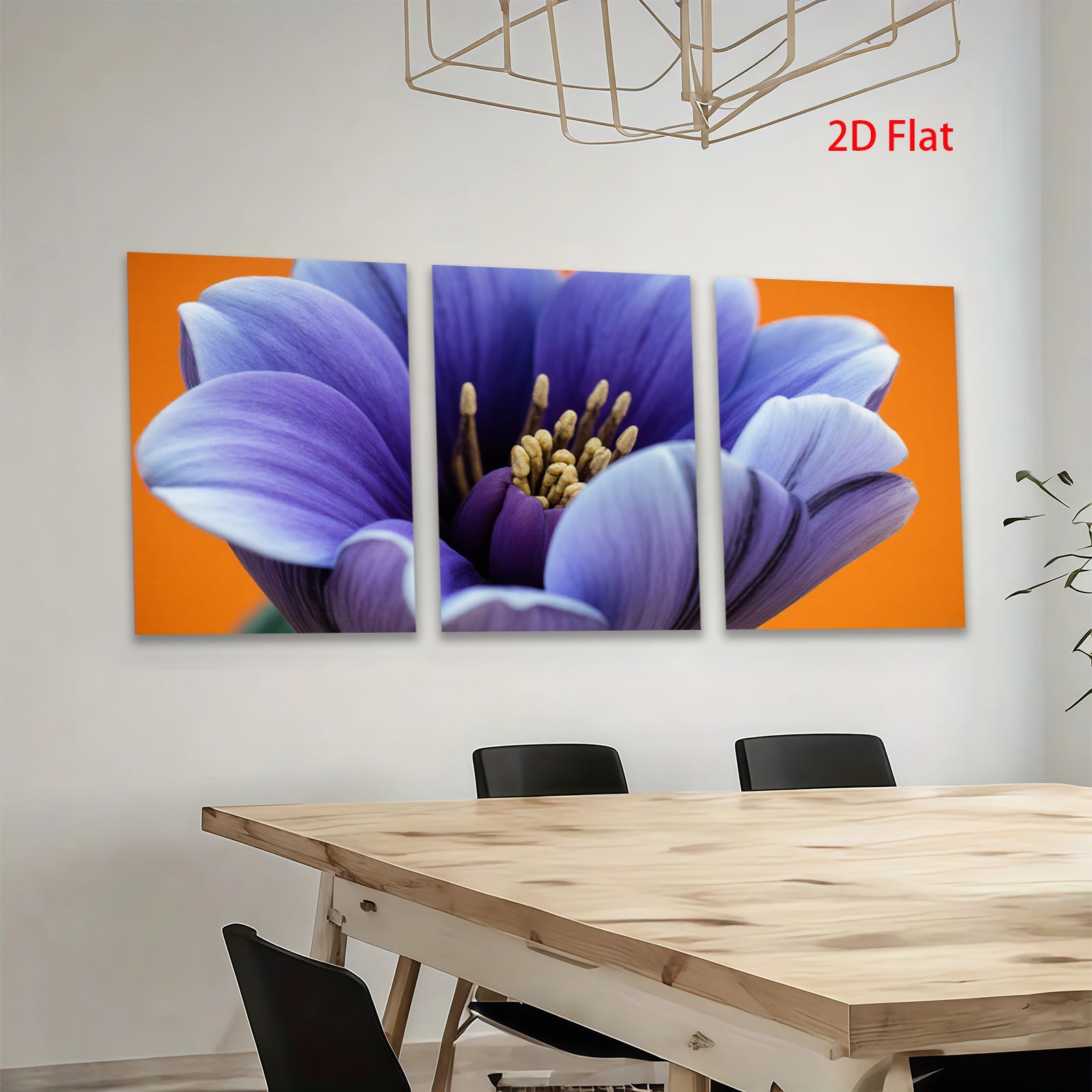 2D flat 1pc Vibrant Purple Crocus Bloom Floral Wall Art Living Room Bedroom Decor Modern Farmhouse Style Canvas Prints for Home Gallery Wrapped Tealightful