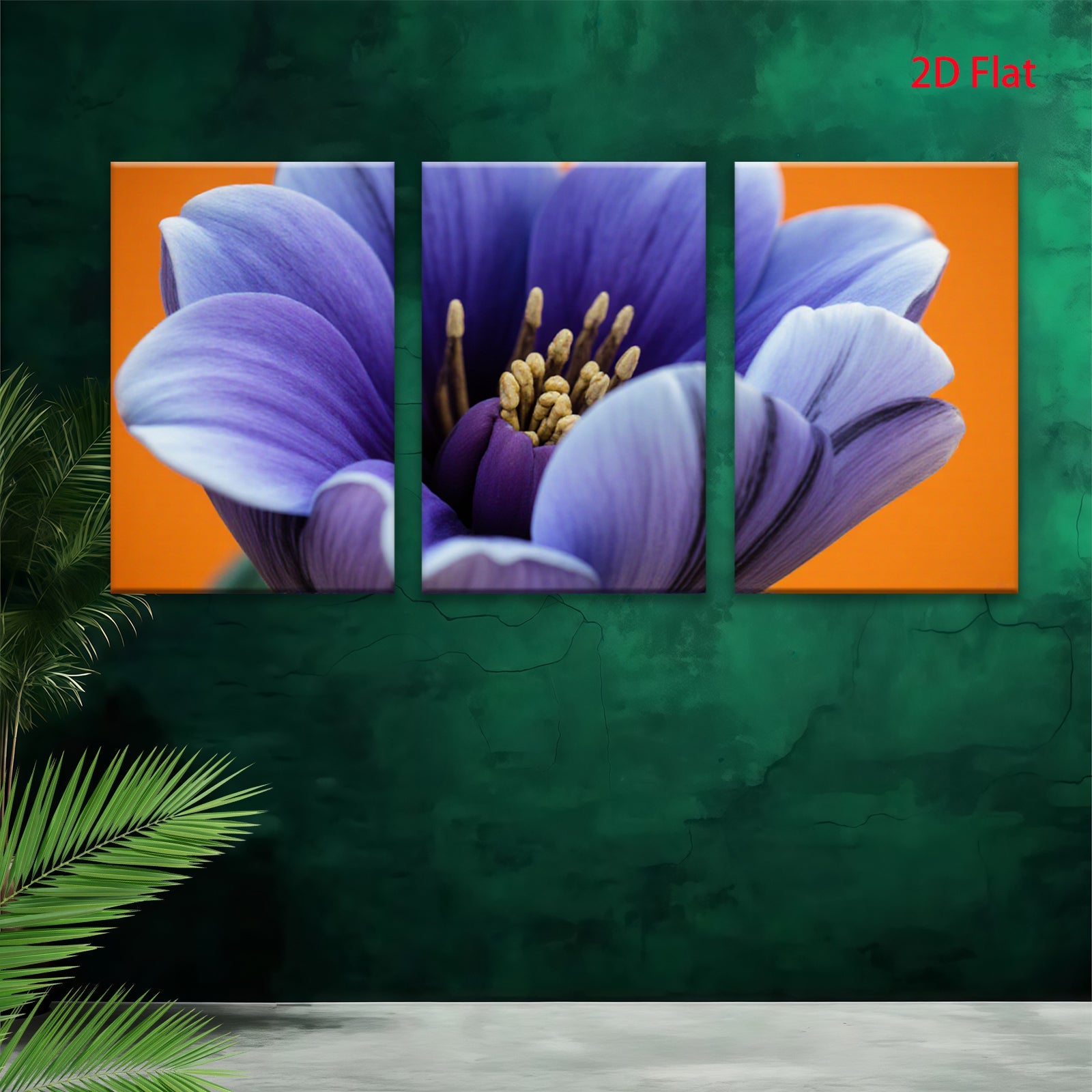 2D flat 1pc Vibrant Purple Crocus Bloom Floral Wall Art Living Room Bedroom Decor Modern Farmhouse Style Canvas Prints for Home Gallery Wrapped Tealightful