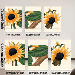 2D flat 1pc Vibrant Sunflower Bloom Botanical Wall Art for Living Room Bedroom Farmhouse Decor Gallery Wrapped Canvas Prints Modern Artwork