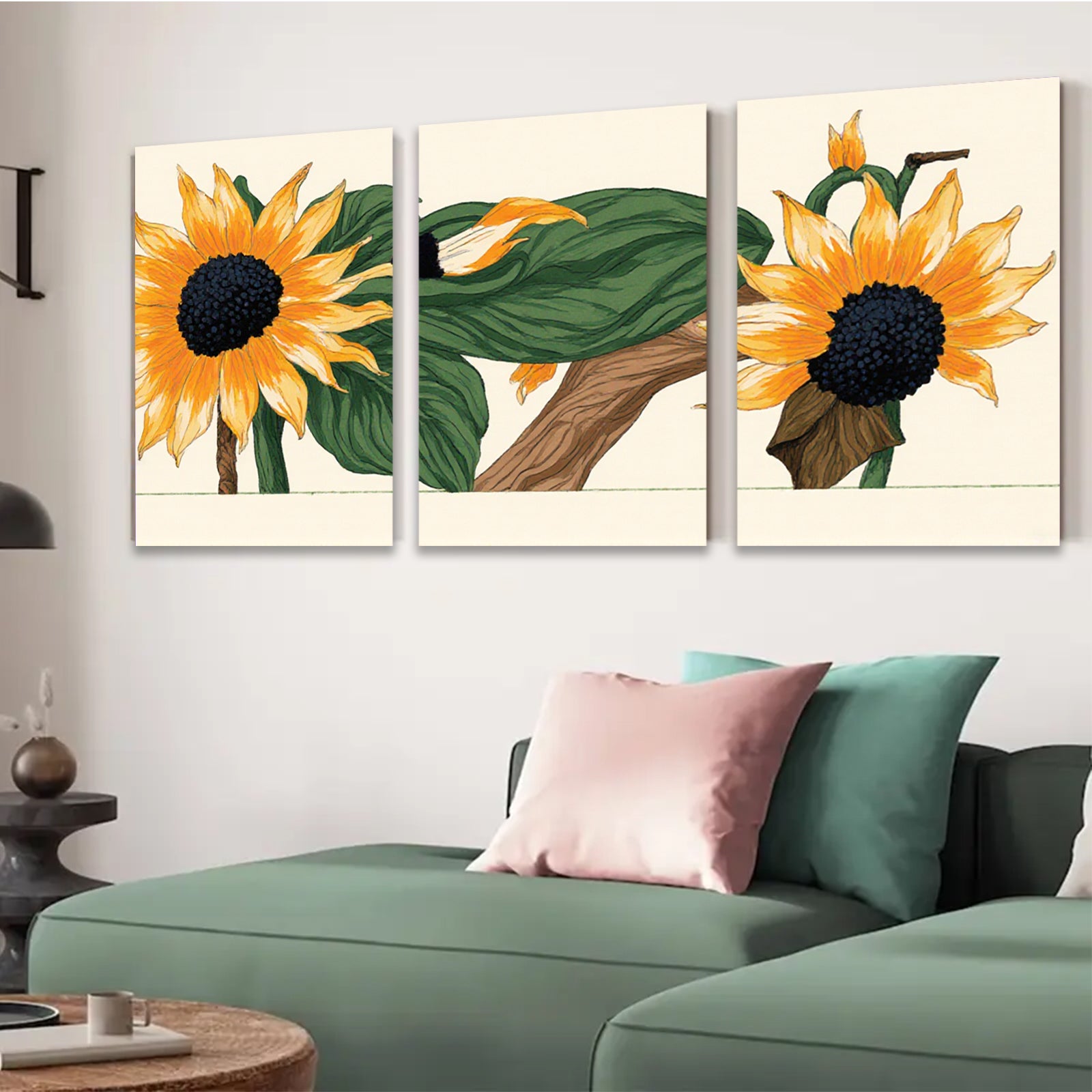 2D flat 1pc Vibrant Sunflower Bloom Botanical Wall Art for Living Room Bedroom Farmhouse Decor Gallery Wrapped Canvas Prints Modern Artwork
