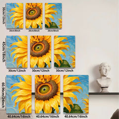 2D flat 1pc Vibrant Sunflower Bloom Wall Art Canvas Prints Farmhouse Decor Living Room Bedroom Modern Art Rustic Chic Gallery Wrapped Ready to Hang