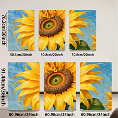 2D flat 1pc Vibrant Sunflower Bloom Wall Art Canvas Prints Farmhouse Decor Living Room Bedroom Modern Art Rustic Chic Gallery Wrapped Ready to Hang