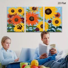 2D flat 1pc Vibrant Sunflower Field Bloom Rustic Farmhouse Wall Decor Living Room Bedroom Art Prints Canvas Paintings Modern Home Decorations