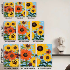 2D flat 1pc Vibrant Sunflower Field Bloom Rustic Farmhouse Wall Decor Living Room Bedroom Art Prints Canvas Paintings Modern Home Decorations
