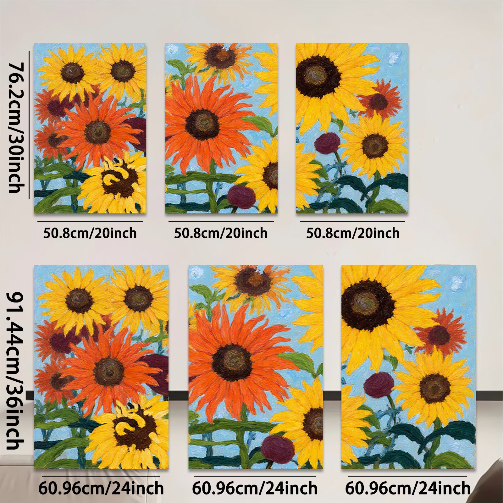 2D flat 1pc Vibrant Sunflower Field Bloom Rustic Farmhouse Wall Decor Living Room Bedroom Art Prints Canvas Paintings Modern Home Decorations