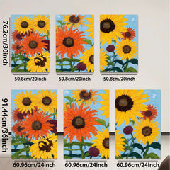 2D flat 1pc Vibrant Sunflower Field Bloom Rustic Farmhouse Wall Decor Living Room Bedroom Art Prints Canvas Paintings Modern Home Decorations